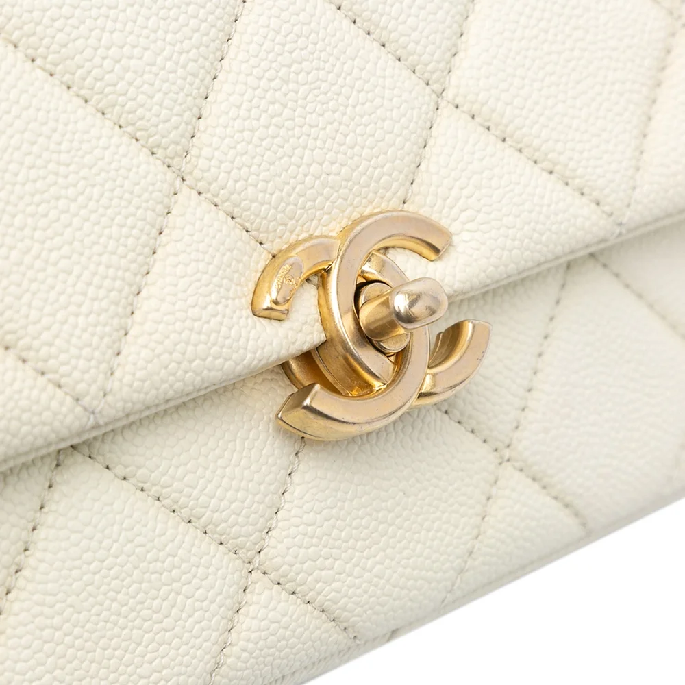 Pre-Loved Chanel Small Quilted Caviar Chain Melody Flap